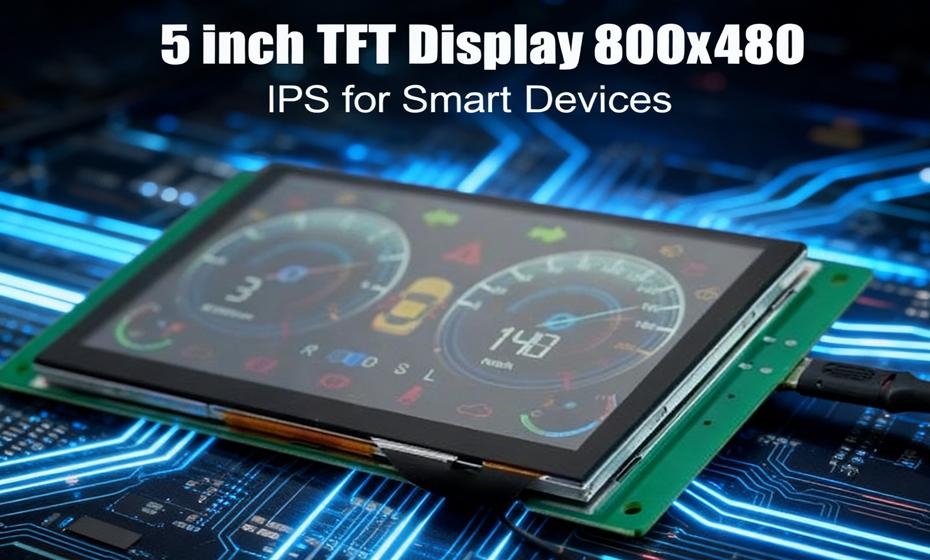 5-дюймовый TFT-дисплей 800x480 IPS — высокояркий промышленный ЖК-экран для смарт-устройств.